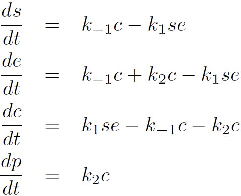 differential equations for an enzyme reaction