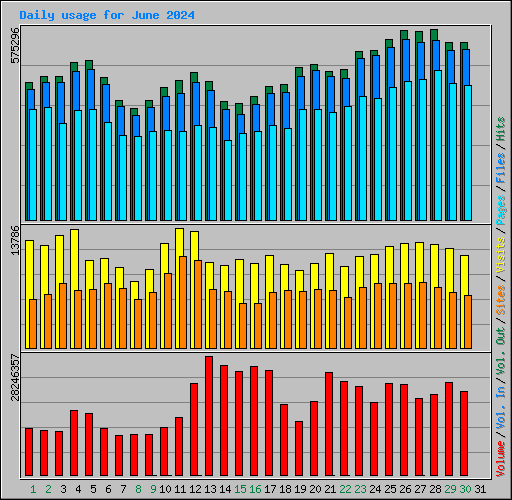 Daily usage for June 2024