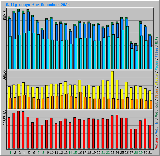 Daily usage for December 2024