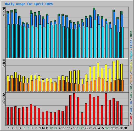 Daily usage for April 2025