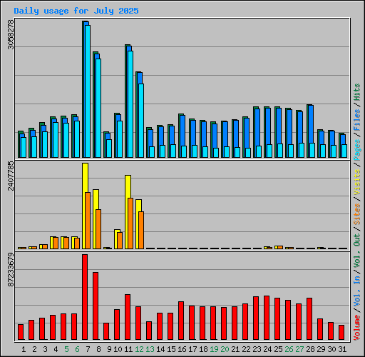 Daily usage for July 2025