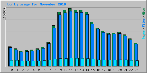 Hourly usage for November 2016