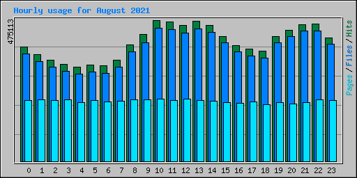 Hourly usage for August 2021