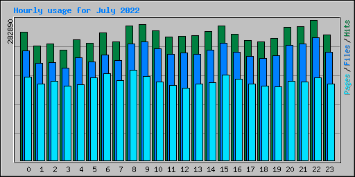 Hourly usage for July 2022