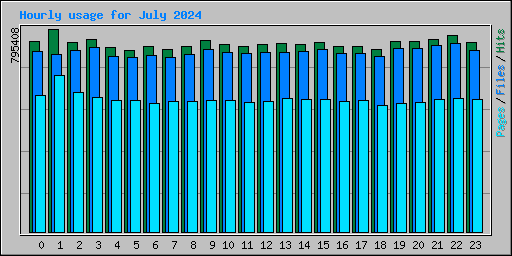 Hourly usage for July 2024