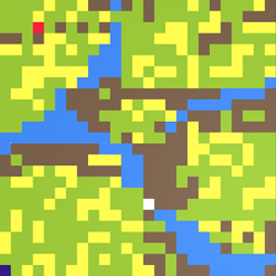 Starting configuration of model with geographical barriers